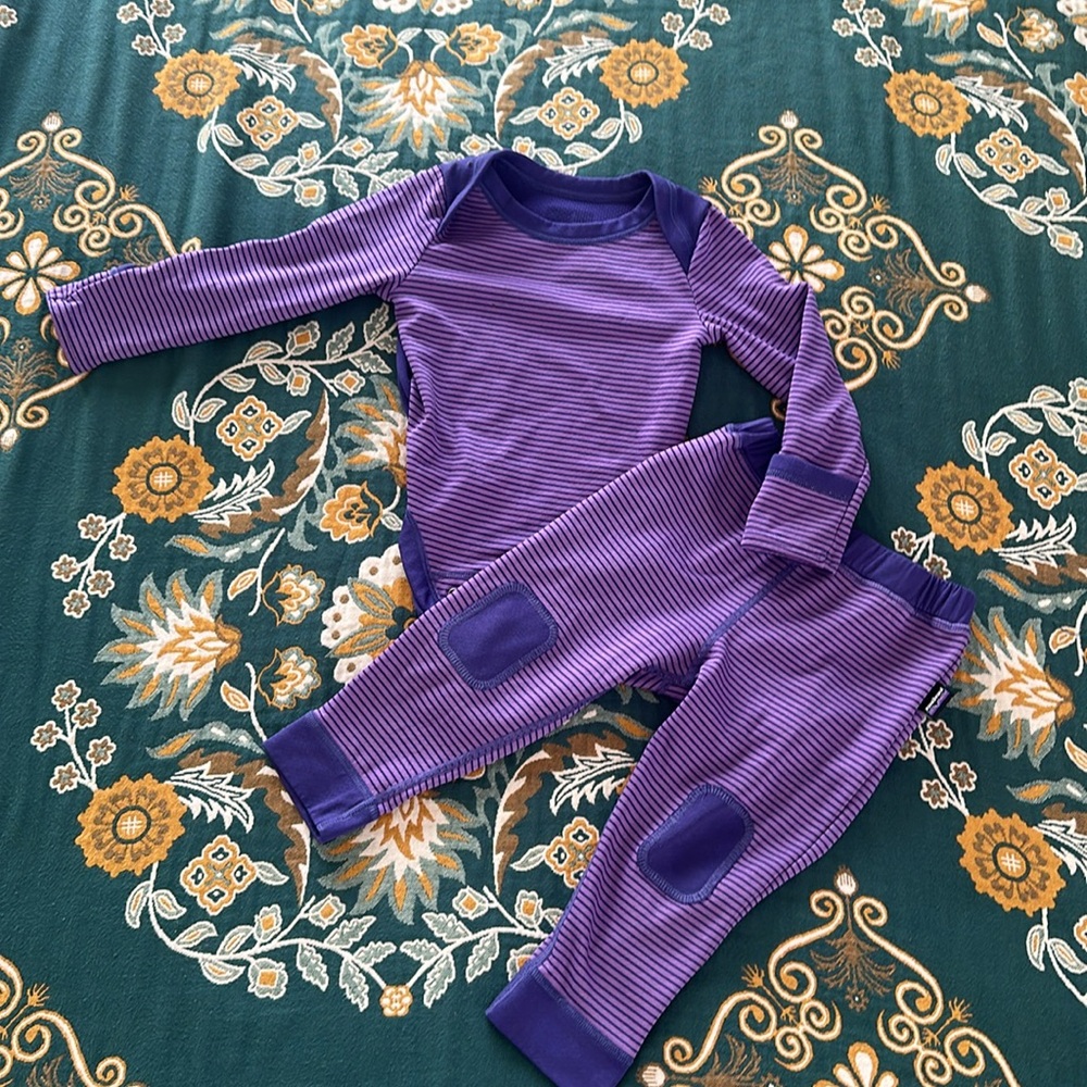 Patagonia Purple Striped Baby Outfit
